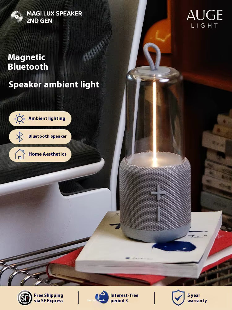 AUGELIGHT Bluetooth Speaker Modern Multifunctional Night Desk Lamp Atmosphere Light Battery Powered Magilux Speaker Lamp, Perfect for your office, nightstand or dorm room